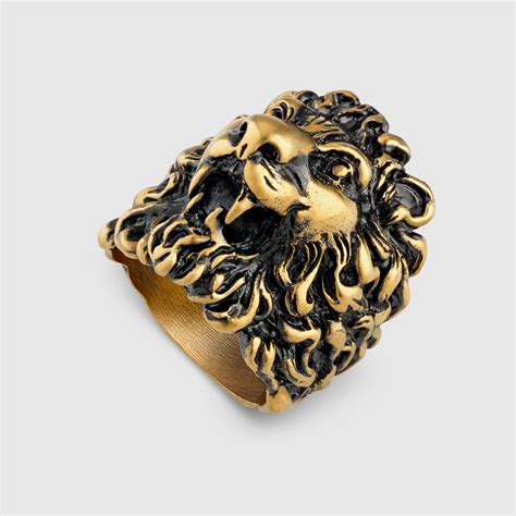 gucci black panther ring|female Gucci lion ring.